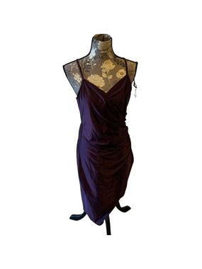 Purple Asymmetrical Hem Ruched Dress Club Hoco Formal size large NWT